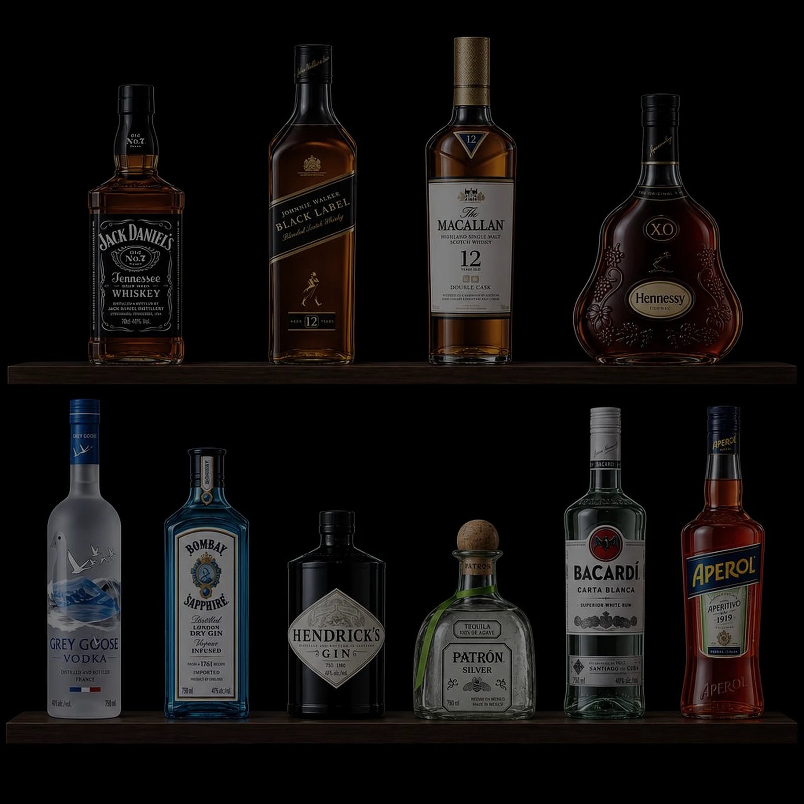 Home bar with the lights off